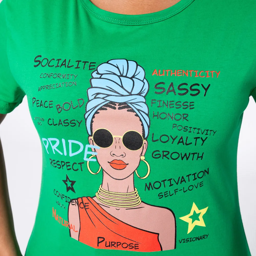 Green Face Print Tee sold by Fashion World product image thumbnail 4