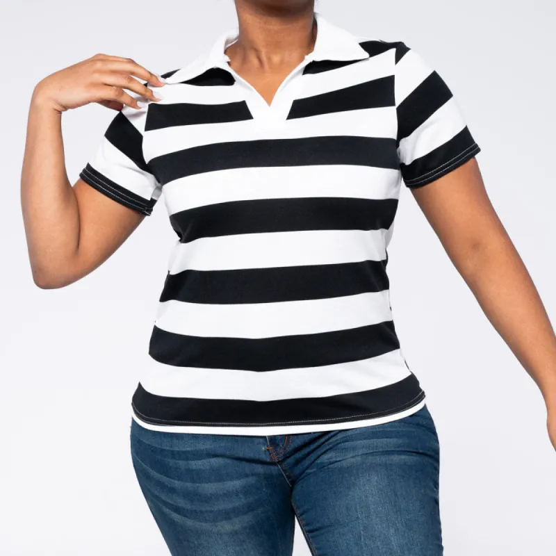 Black/White Striped Top sold by Fashion World