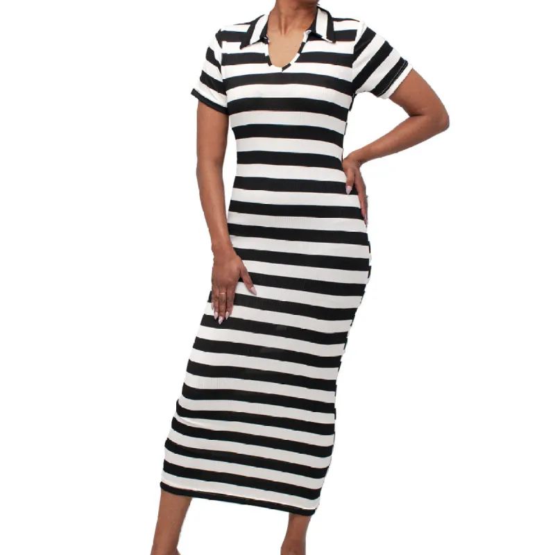 Black/White Striped Dress sold by Fashion World