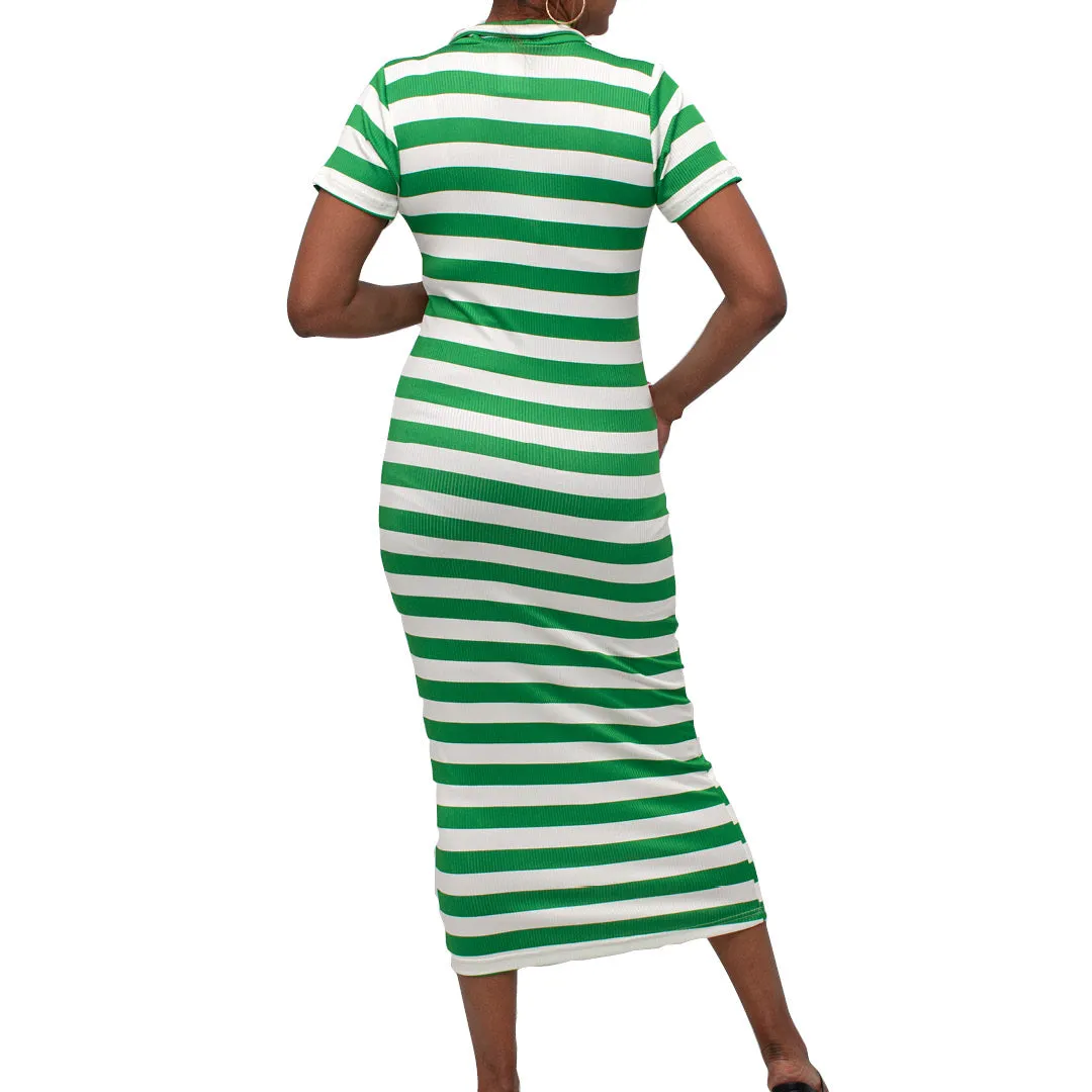 Green/White Striped Dress sold by Fashion World product image thumbnail 3
