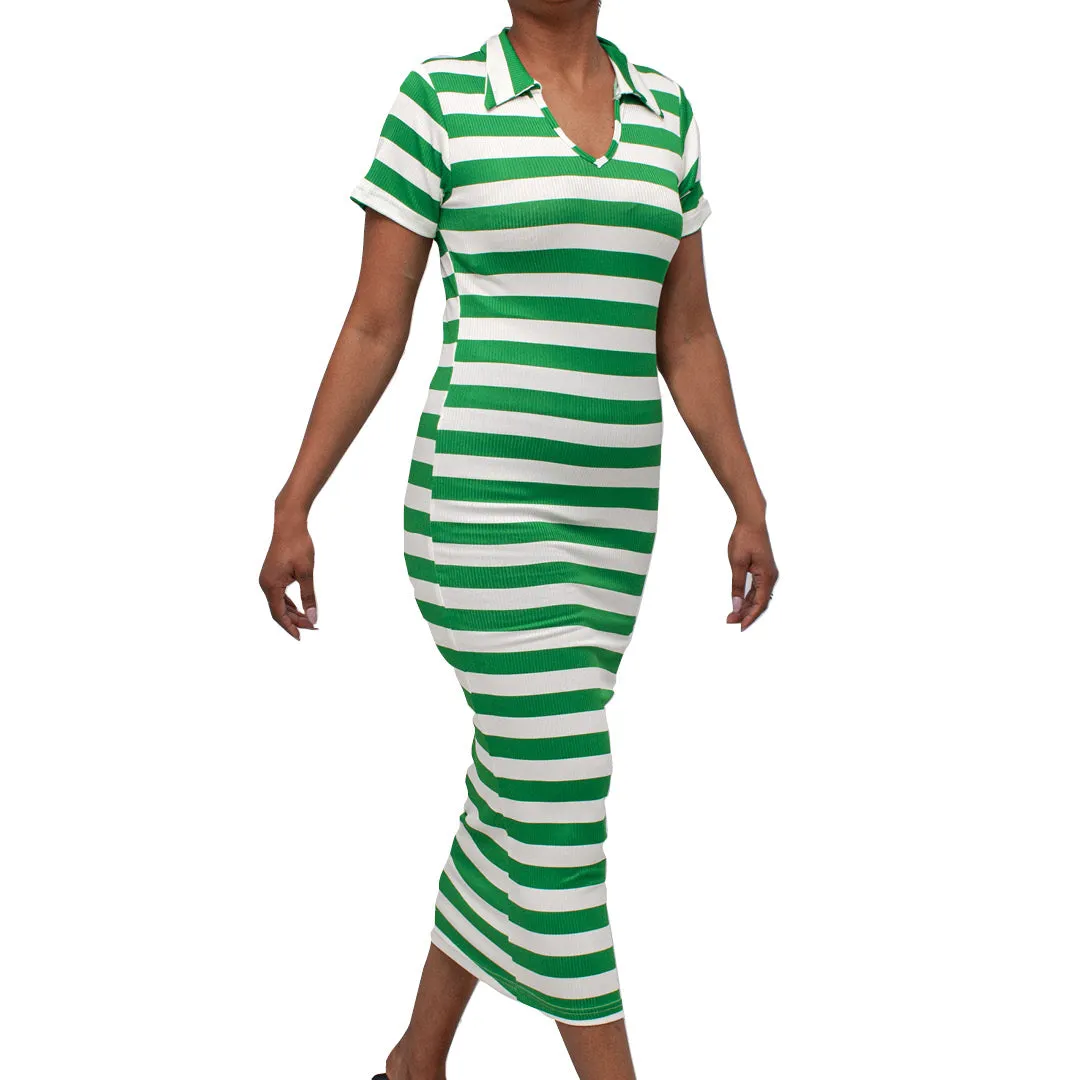 Green/White Striped Dress sold by Fashion World product image thumbnail 2