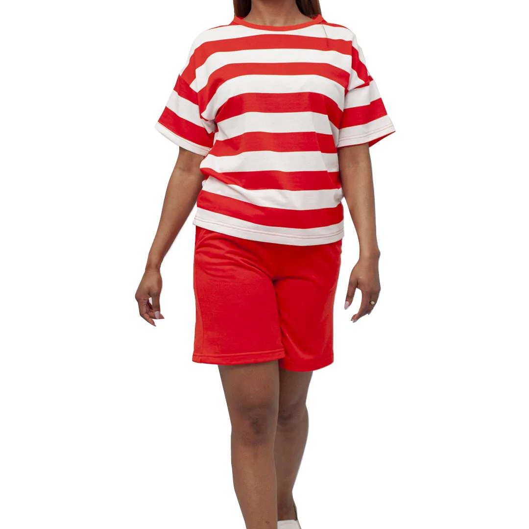 Terracotta Terry Top And Shorts Set sold by Fashion World