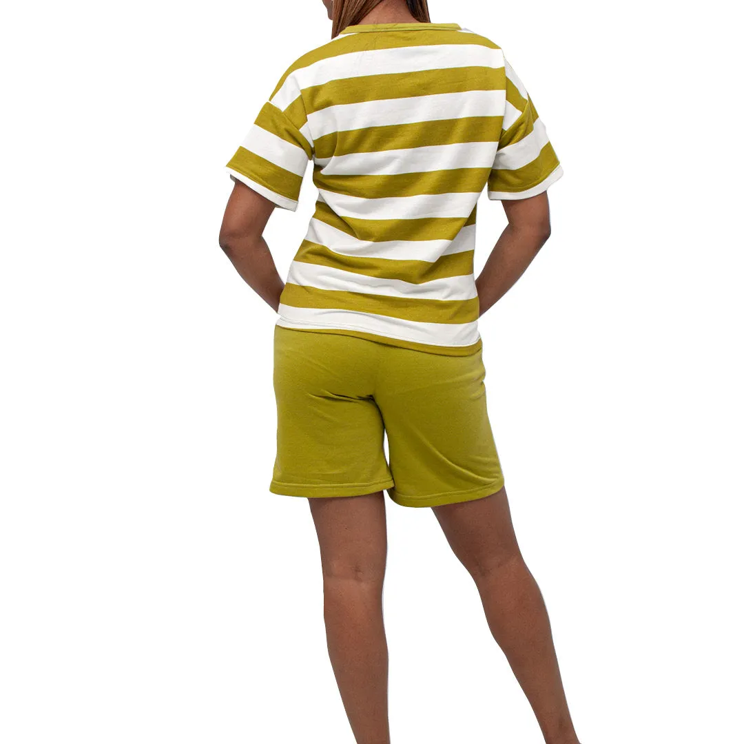 Chartreuse Terry Top And Shorts Set sold by Fashion World product image thumbnail 3