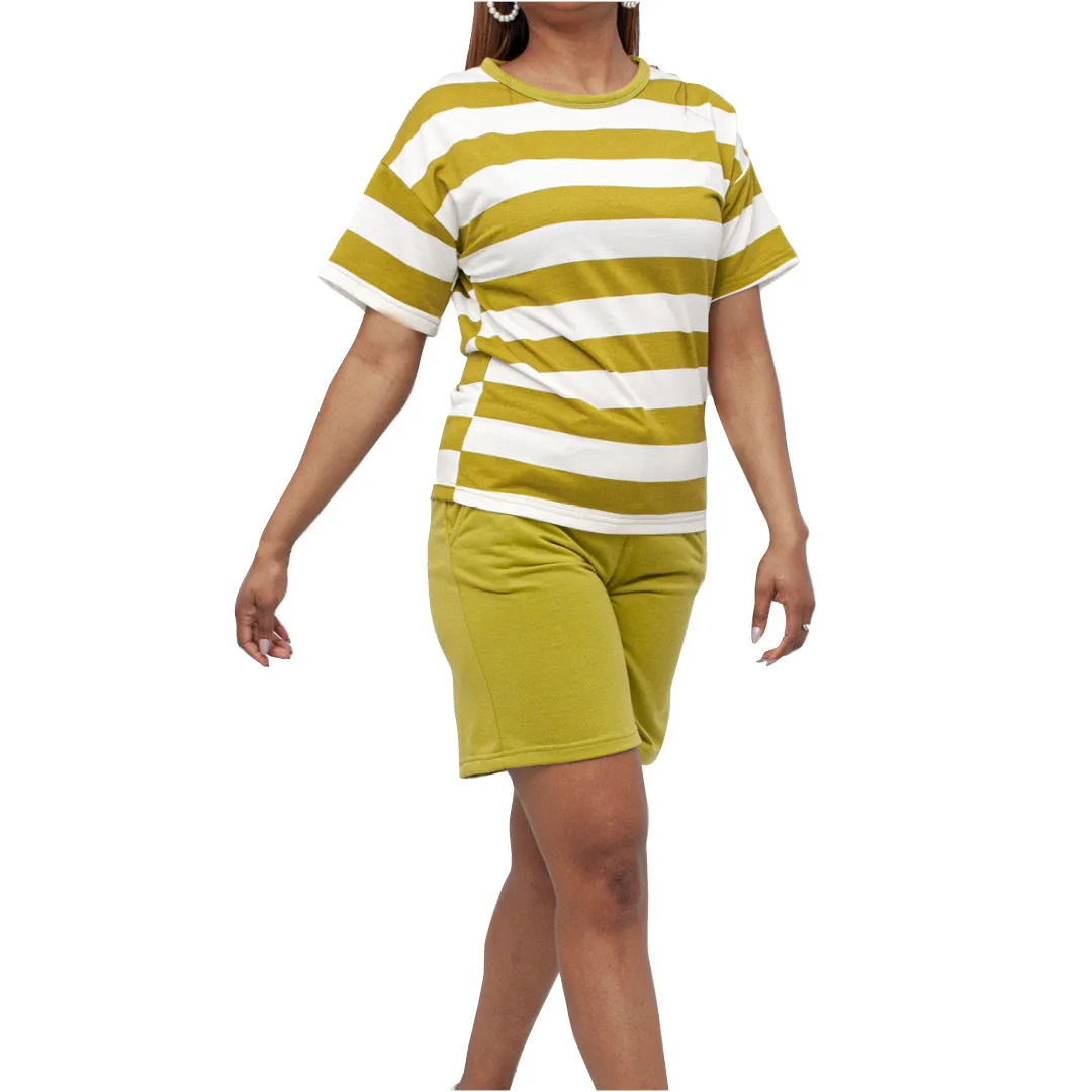 Chartreuse Terry Top And Shorts Set sold by Fashion World product image thumbnail 2