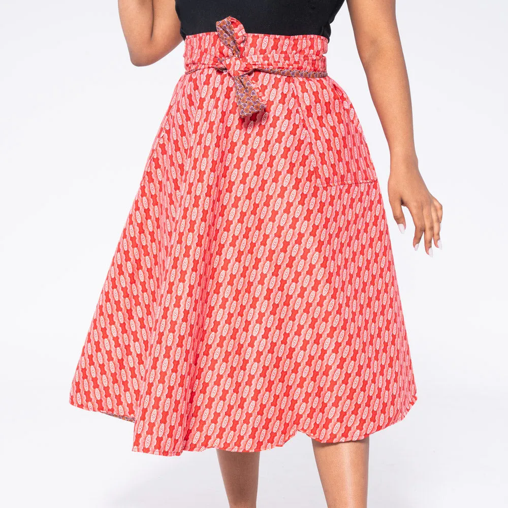 Red Reversible Wrap Skirt sold by Fashion World product image thumbnail 4