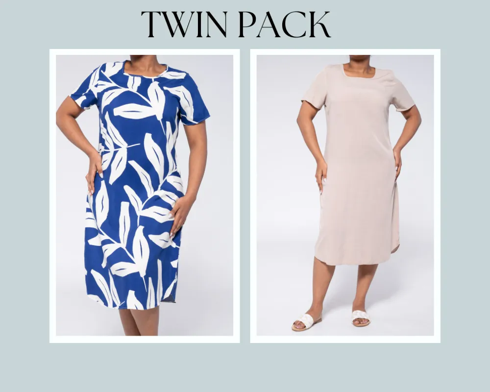Plus Size Printed Twin Pack Tunic sold by Fashion World
