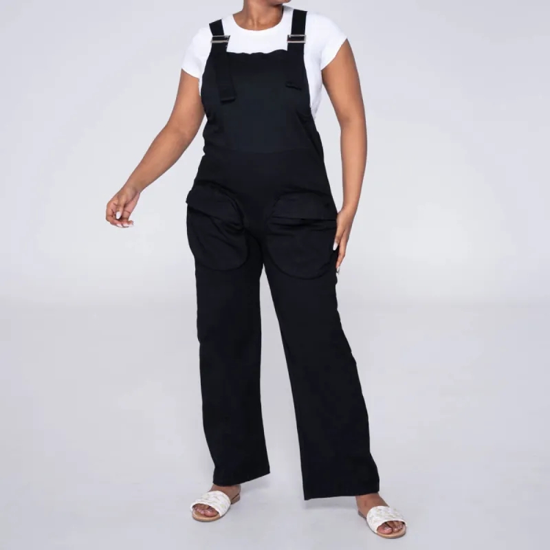 Black Peach Finish Pocket Edit Jumpsuit sold by Fashion World