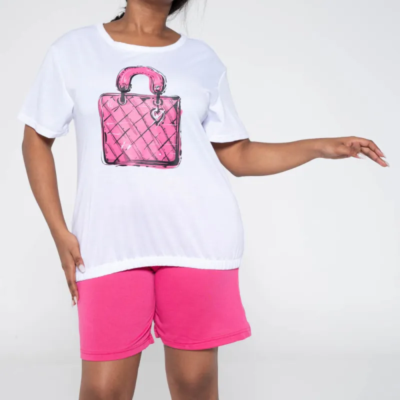 Cerise Ladies Top And Shorts Set sold by Fashion World