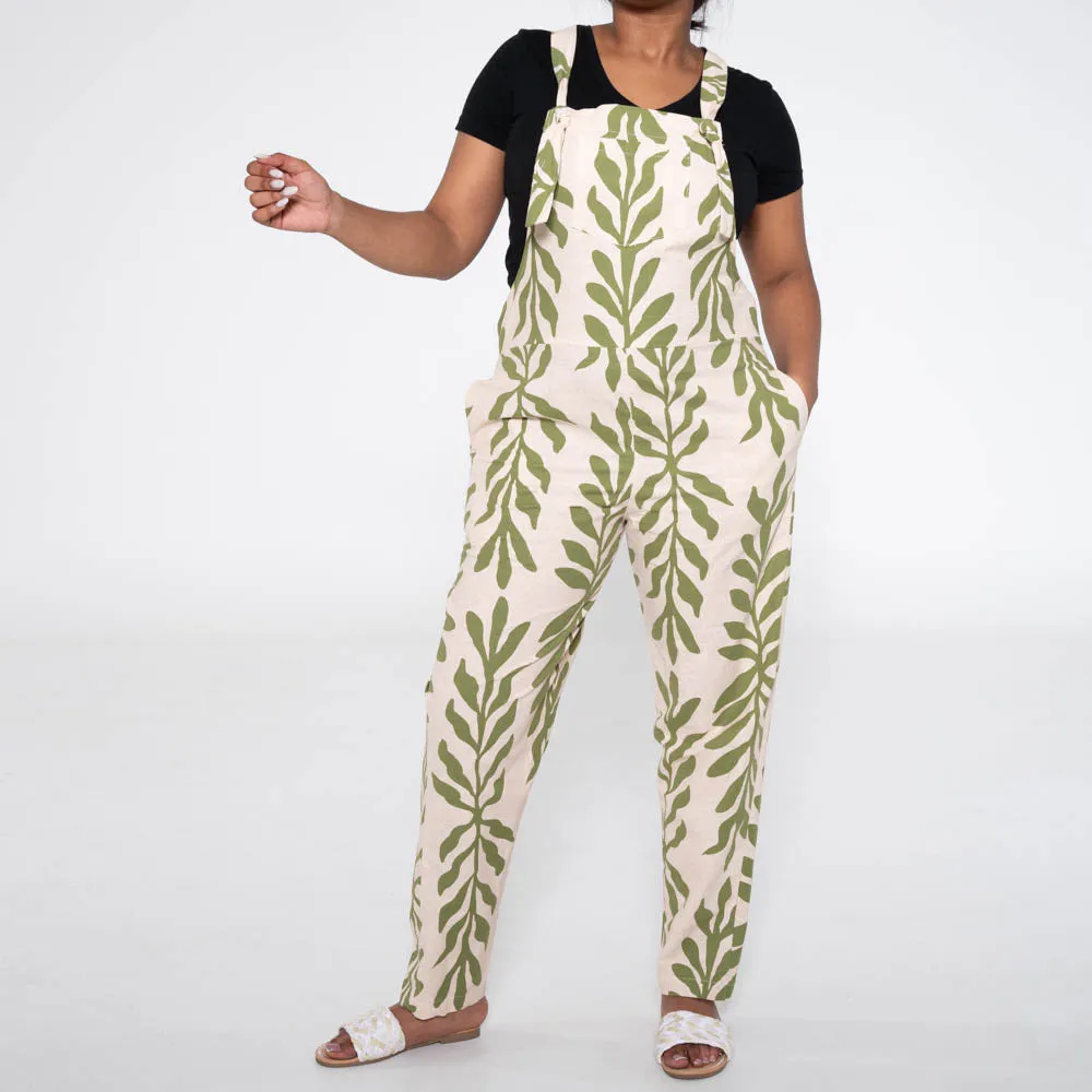 Olive Linen Jumpsuit sold by Fashion World