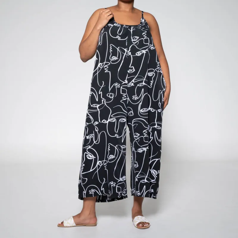 Strappy Black/White Jumpsuit sold by Fashion World