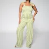 Chartreuse Striped Jumpsuit sold by Fashion World