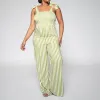 Chartreuse Striped Jumpsuit sold by Fashion World