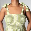 Chartreuse Striped Jumpsuit sold by Fashion World