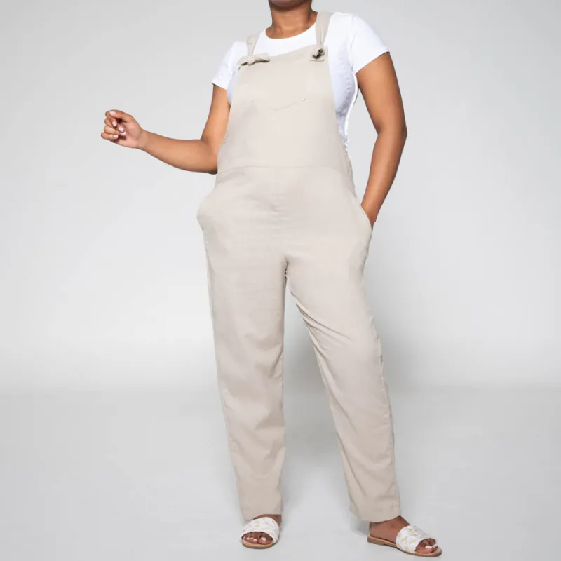 Stone Linen Jumpsuit sold by Fashion World