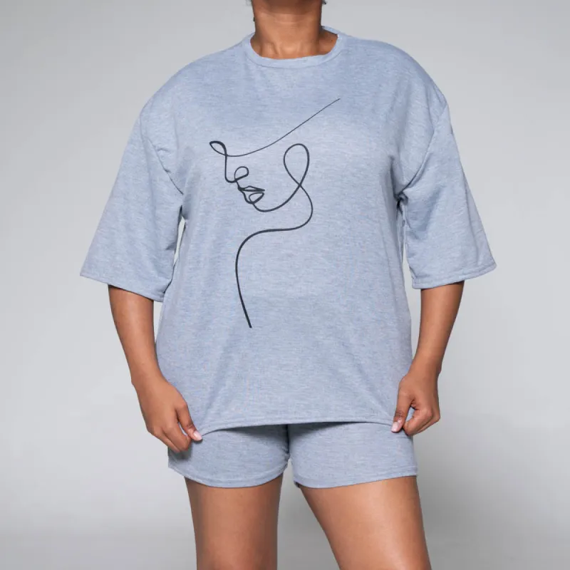 Grey Top And Shorts Set sold by Fashion World