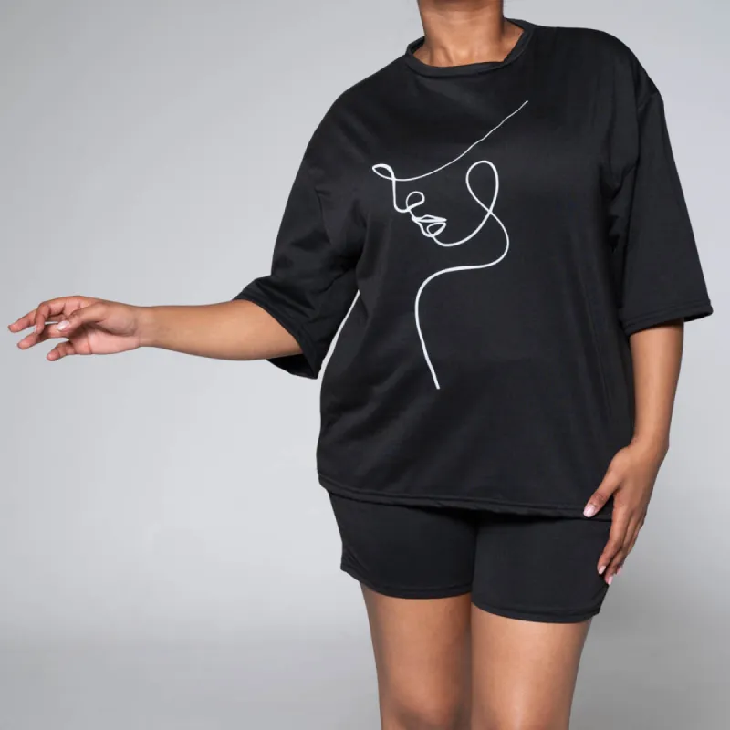 Black Top And Shorts Set sold by Fashion World