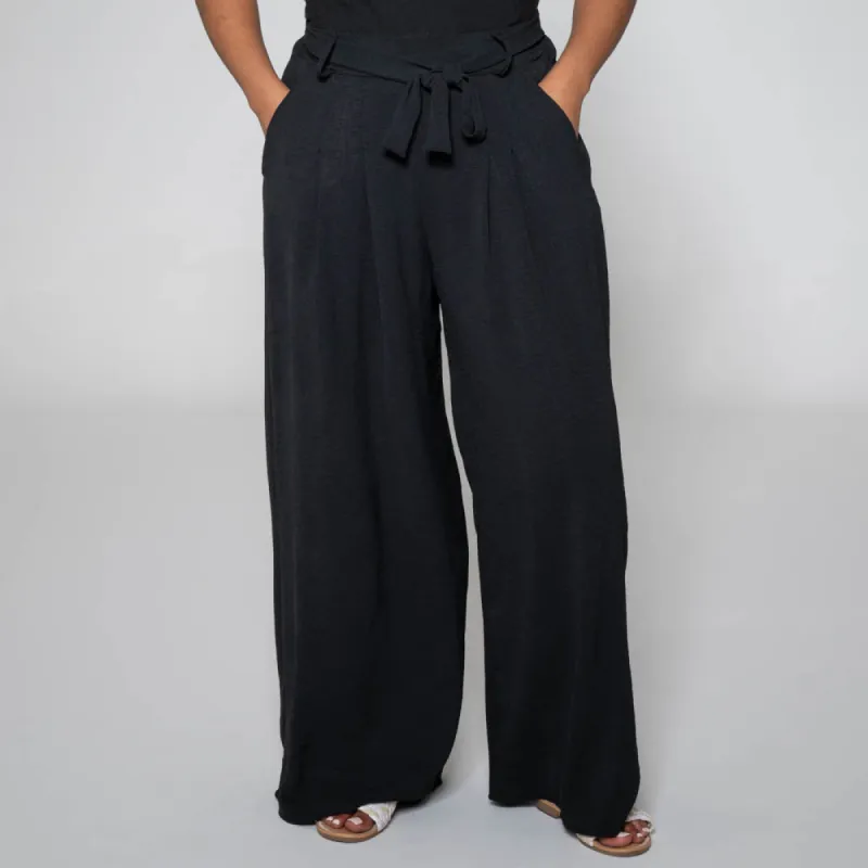 Tie Belt Black Pants sold by Fashion World