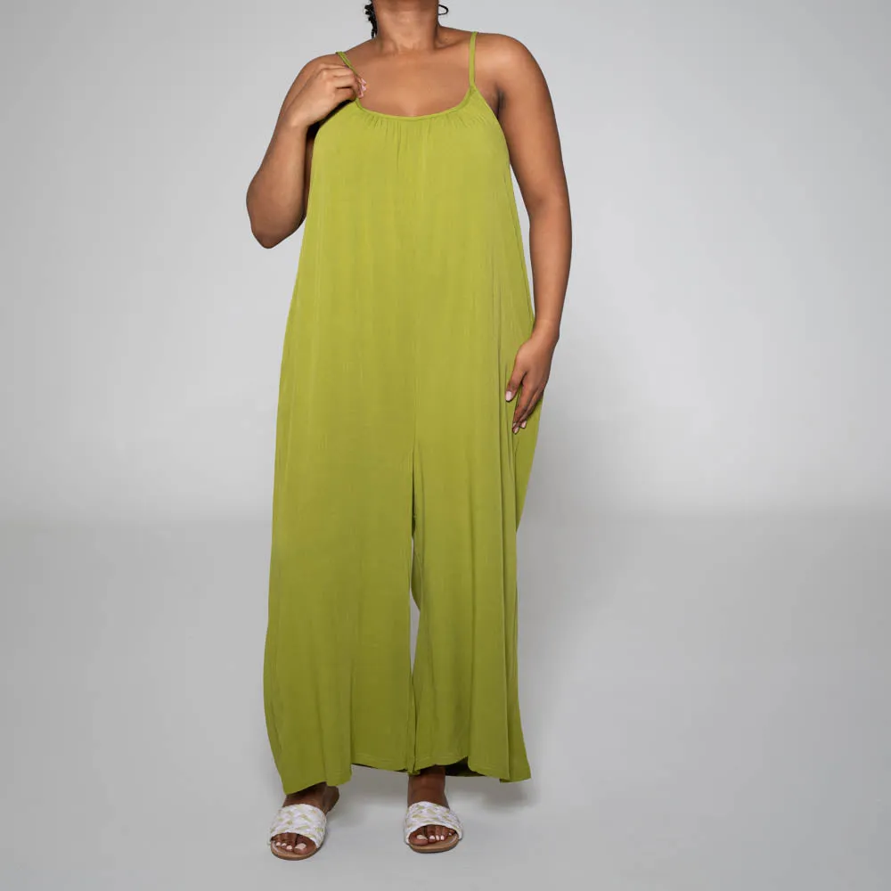 Strappy Viscose Chartreuse Jumpsuit sold by Fashion World