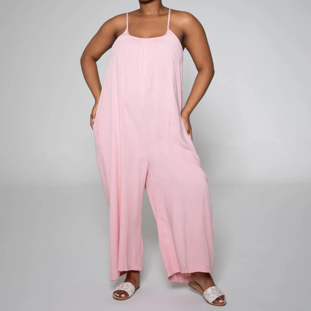Strappy Viscose Blush Jumpsuit sold by Fashion World