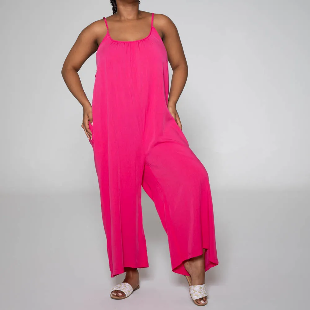 Strappy Viscose Cerise Jumpsuit sold by Fashion World product image thumbnail 5
