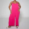 Strappy Viscose Cerise Jumpsuit sold by Fashion World