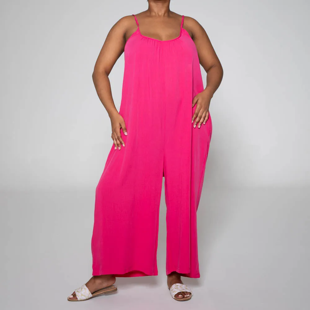 Strappy Viscose Cerise Jumpsuit sold by Fashion World product image thumbnail 2