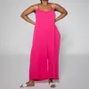 Strappy Viscose Cerise Jumpsuit sold by Fashion World