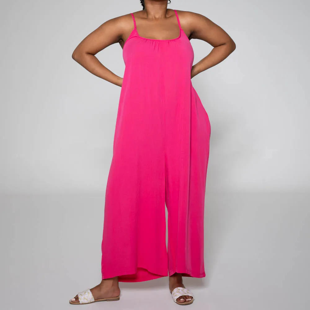 Strappy Viscose Cerise Jumpsuit sold by Fashion World product image thumbnail 4
