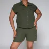 Olive Shorts And Top Set sold by Fashion World