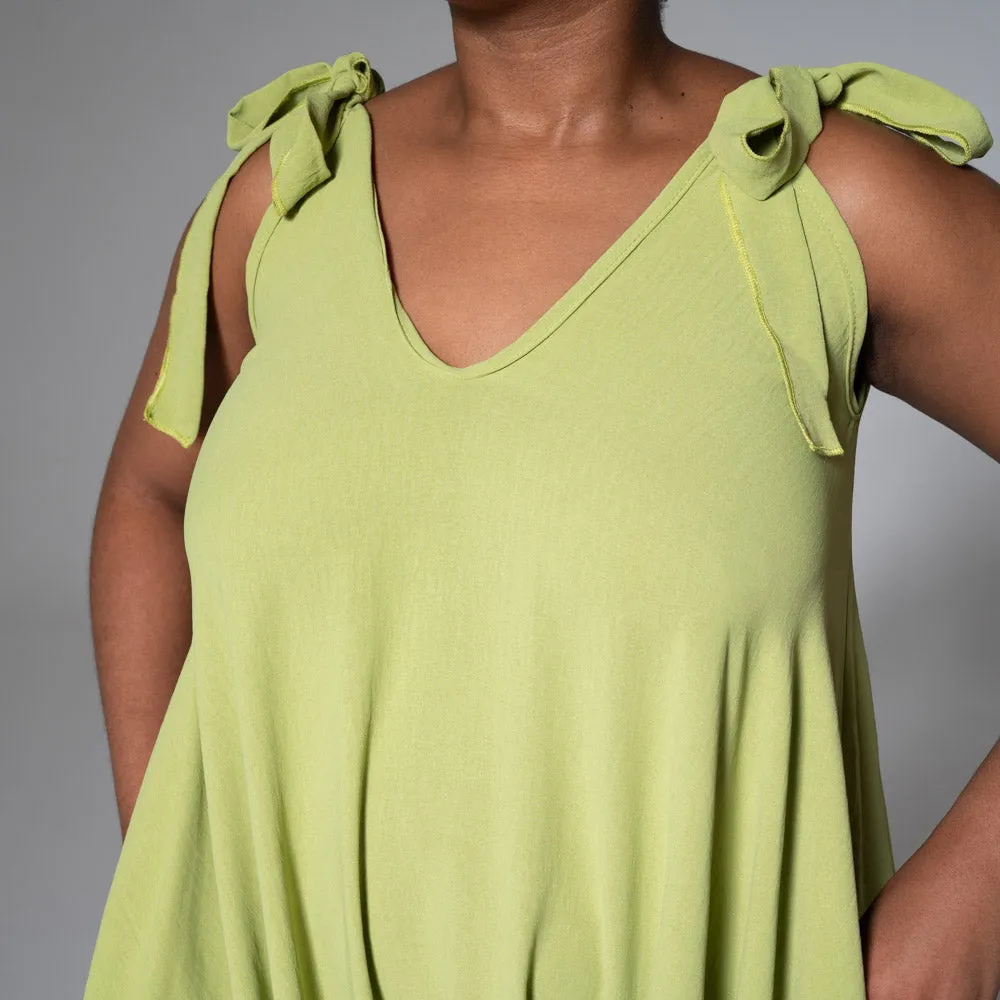 Chartreuse Shoulder Tie Jumpsuit sold by Fashion World product image thumbnail 2