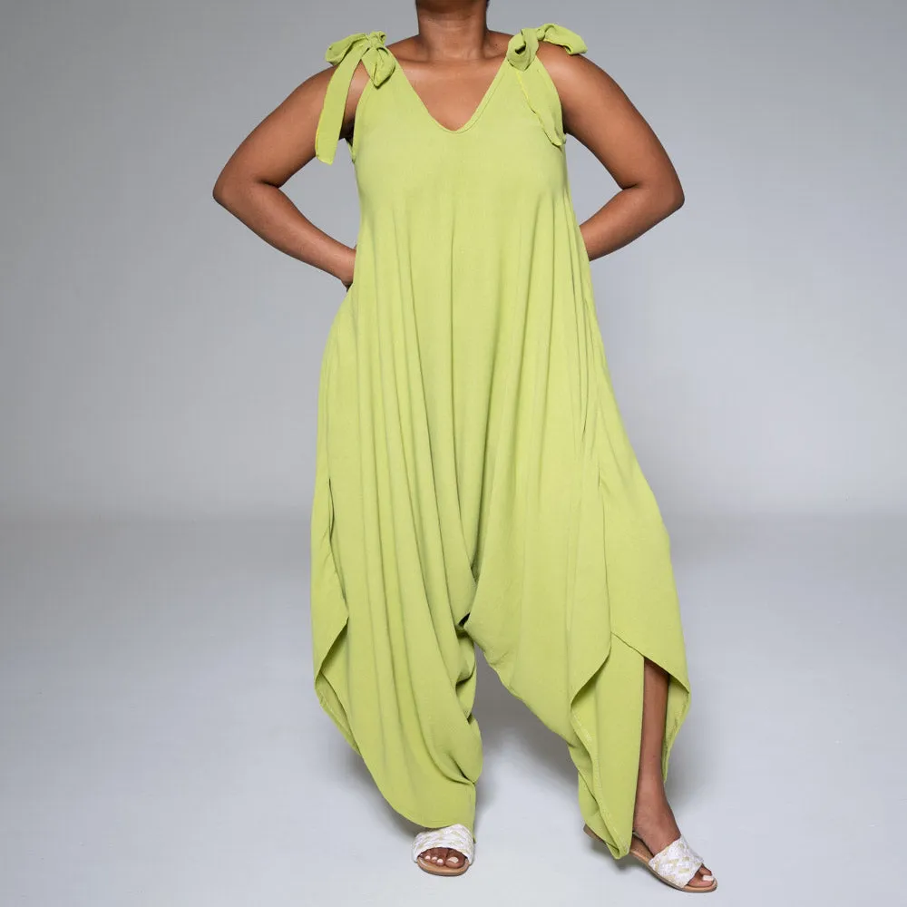 Chartreuse Shoulder Tie Jumpsuit sold by Fashion World product image thumbnail 3