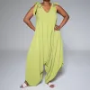 Chartreuse Shoulder Tie Jumpsuit sold by Fashion World