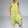 Chartreuse Shoulder Tie Jumpsuit sold by Fashion World