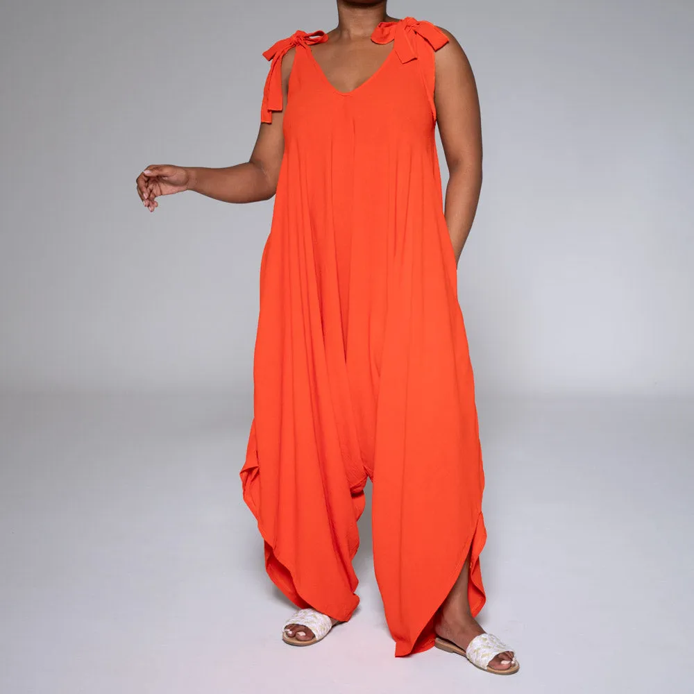 Terracotta Shoulder Tie Jumpsuit sold by Fashion World product image thumbnail 2