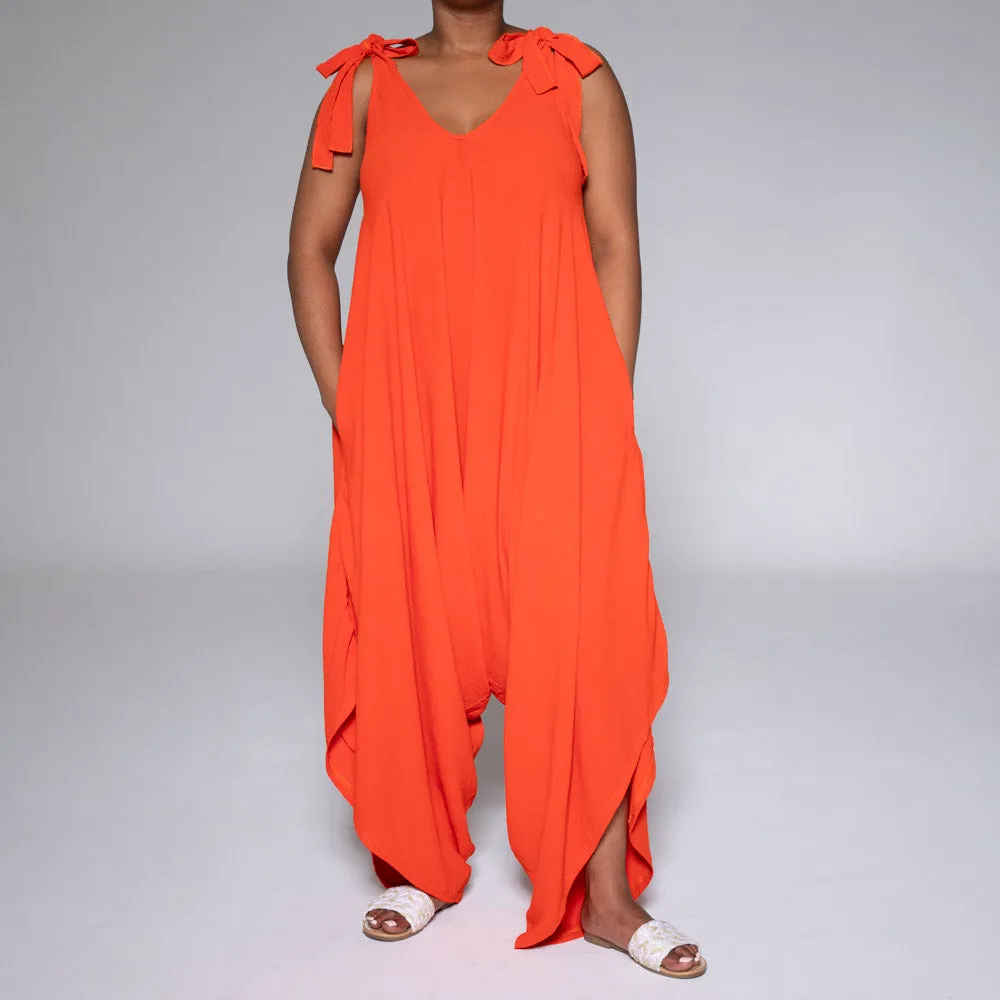 Terracotta Shoulder Tie Jumpsuit sold by Fashion World product image thumbnail 5