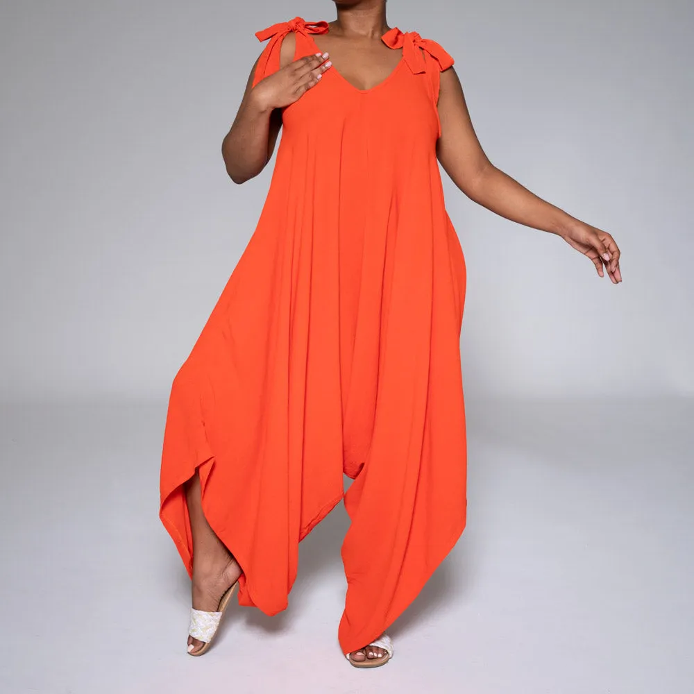 Terracotta Shoulder Tie Jumpsuit sold by Fashion World product image thumbnail 4
