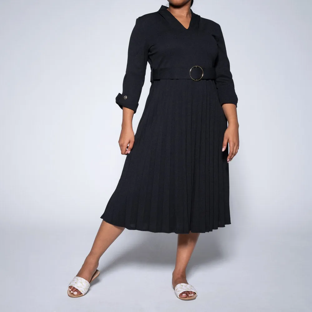 Black Pleated Dress sold by Fashion World