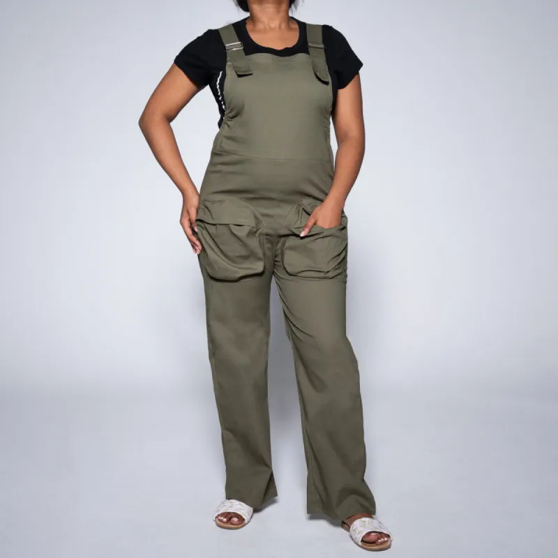 Olive Peach Twill Jumpsuit made by Fashion World