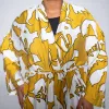 Mustard Tie-Belt Printed Kimono sold by Fashion World