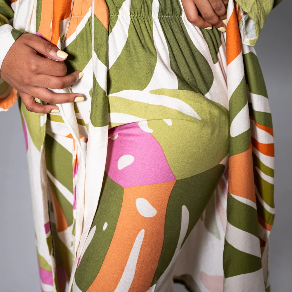 Green Printed Pants sold by Fashion World