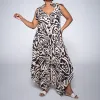 Blk/Stone Printed Jumpsuit sold by Fashion World
