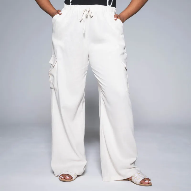Oatmeal Linen Pants sold by Fashion World