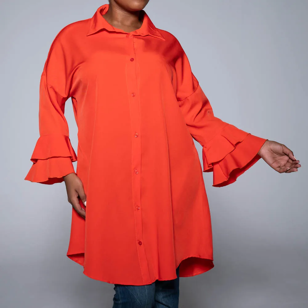 Terracotta Long Sleeve Tunic sold by Fashion World