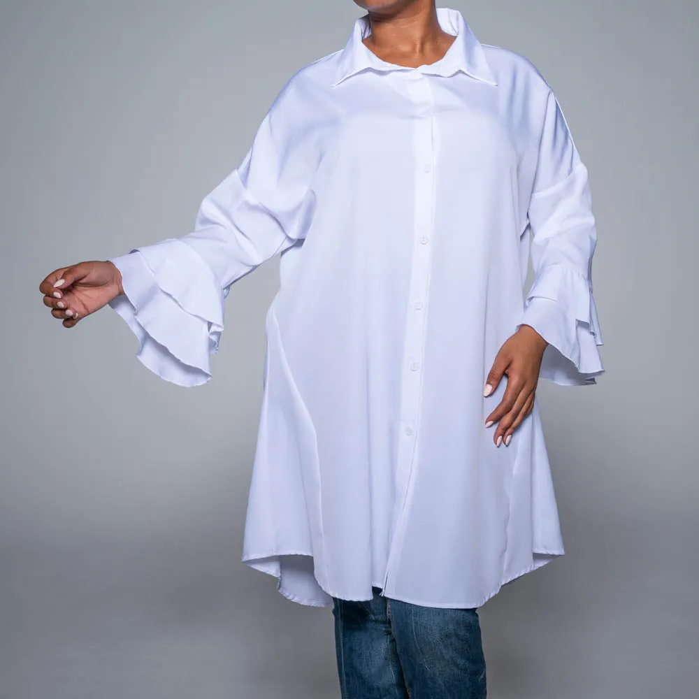 Optical White Long Sleeve Tunic sold by Fashion World product image thumbnail 4