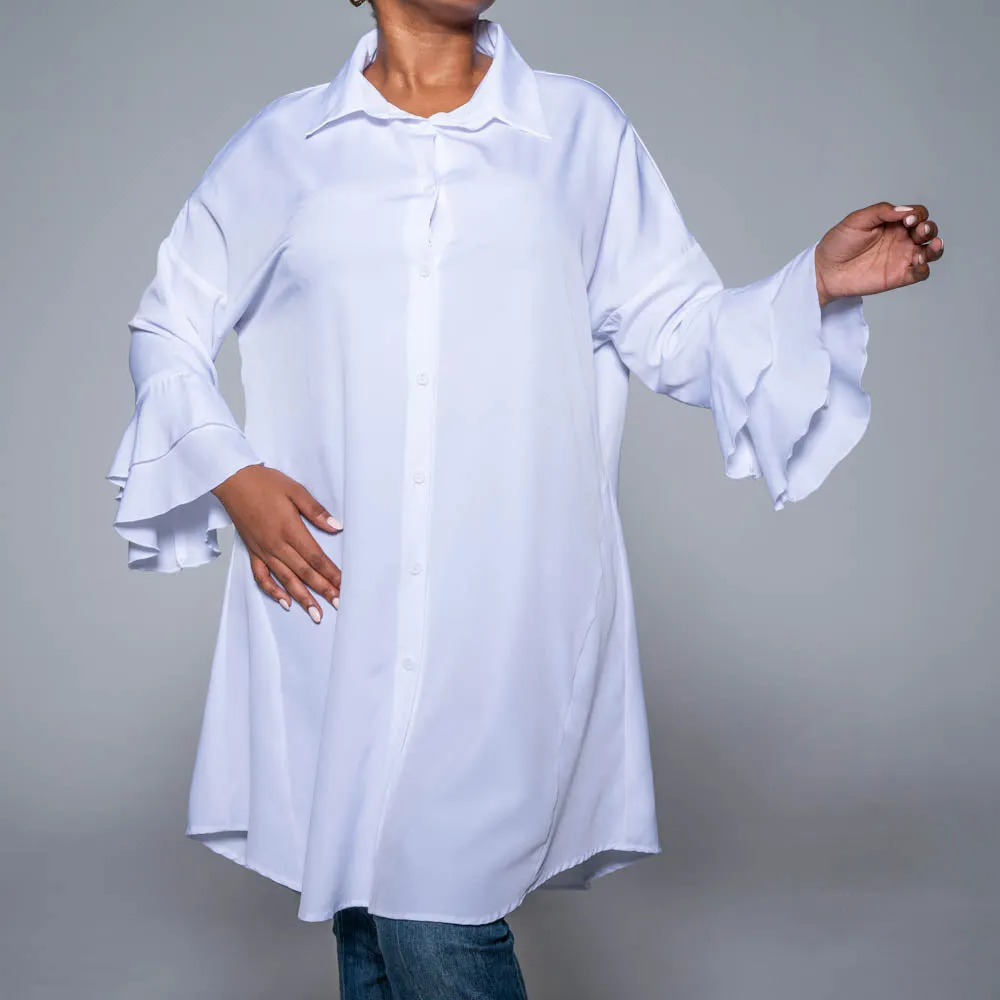 Optical White Long Sleeve Tunic sold by Fashion World product image thumbnail 2