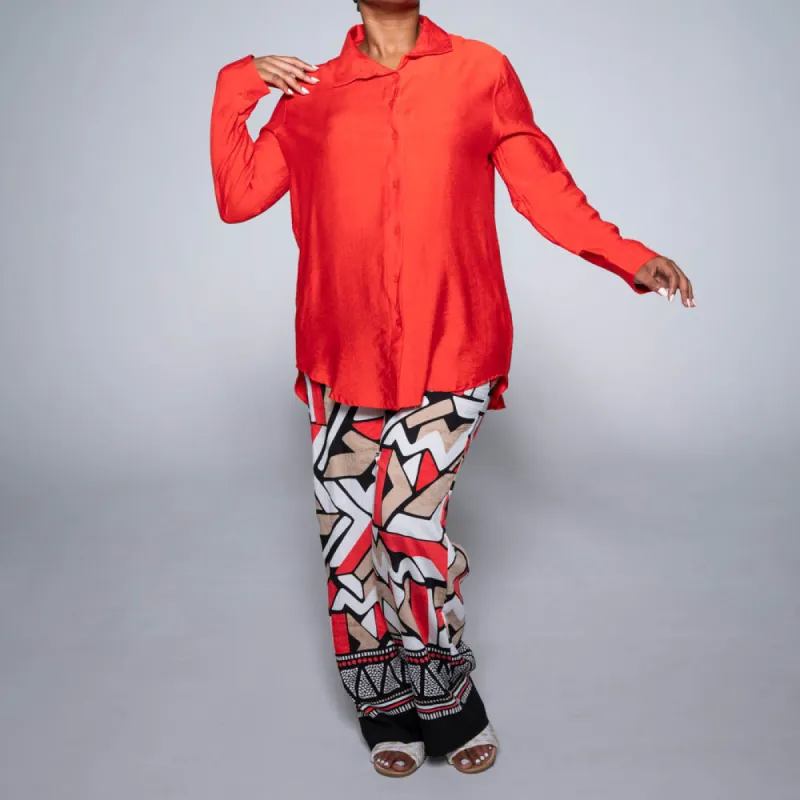 Button Down Plain Top made by Fashion World