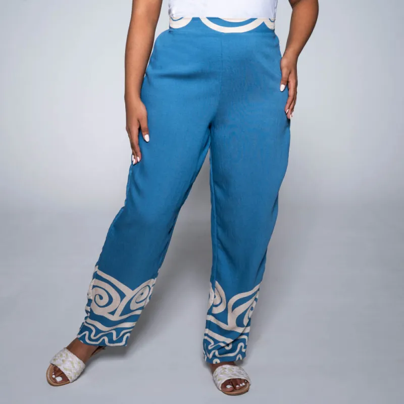 Plus Size Blue/Stone Pants sold by Fashion World