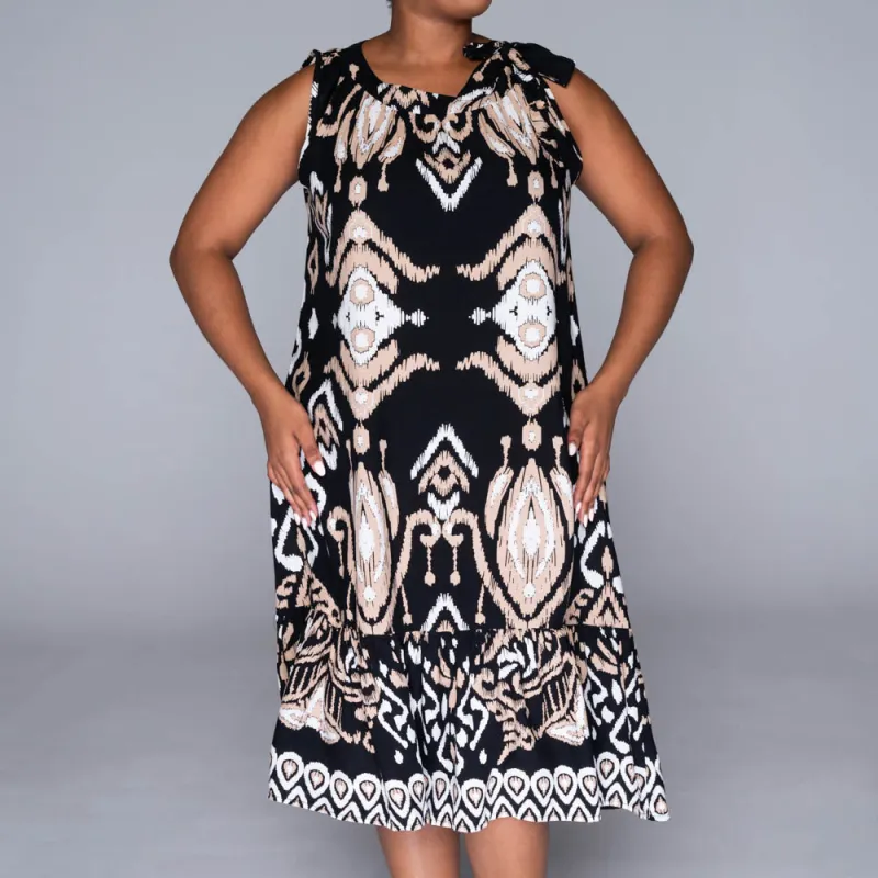 Sleeveless Border Print  Viscose Tunic sold by Fashion World