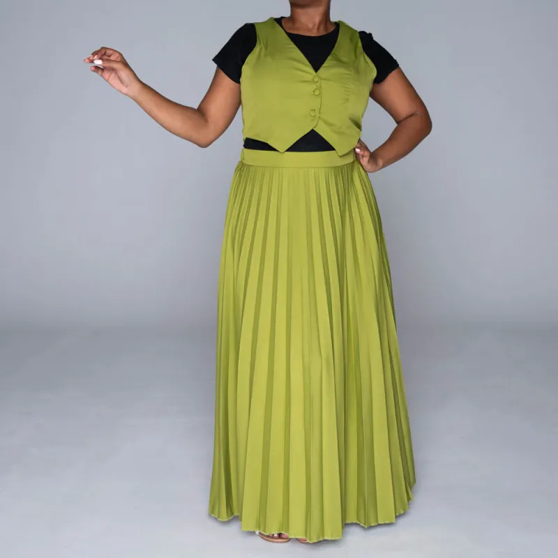 Waistcoat And Pleated Skirt Set sold by Fashion World