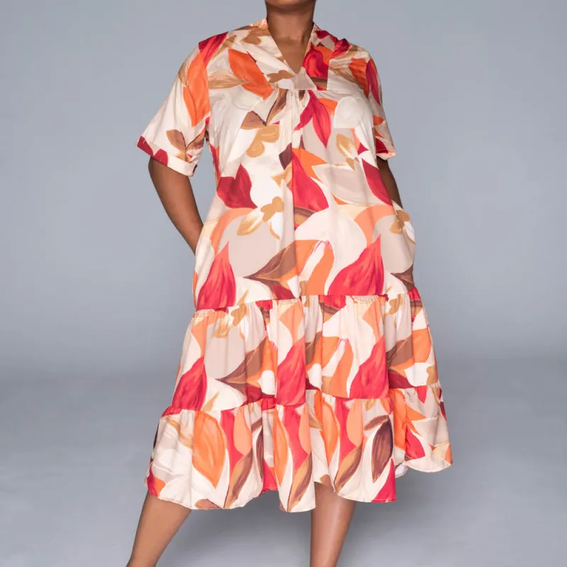 Plus Size Soft Poly Tiered Tunic sold by Fashion World